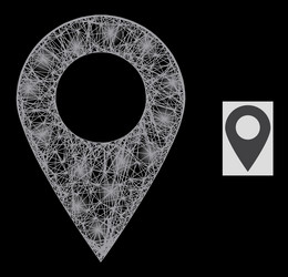 constellation net mesh map marker with glare spots vector image