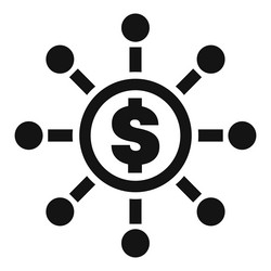 dollar currency connecting with multiple nodes vector image