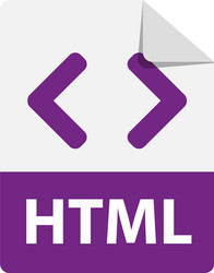 Purple icon html file format extensions vector