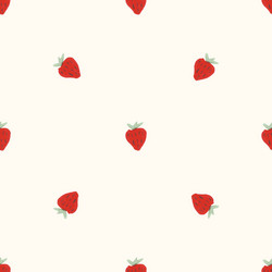 Seamless natural color pattern of strawberries vector