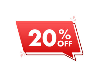 20 percent off sale discount banner with megaphone vector