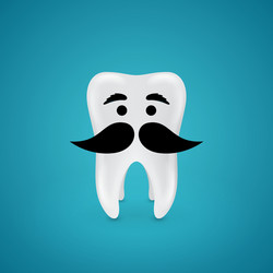 mustachioed wisdom tooth vector