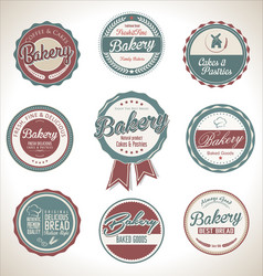 Bakery retro grunge stamp collection Royalty Free Vector