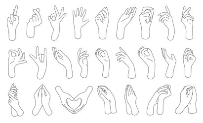 collection hands and fingers vector