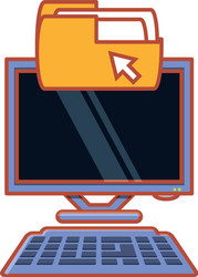 Computer desktop with folder vector