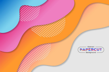 Dynamic abstract overlapped paper cut style vector