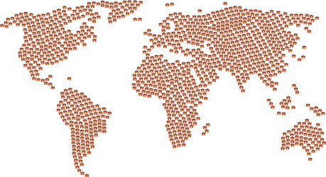 global atlas pattern of first aid toolbox items vector image