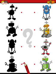 Shadows activity with robots vector