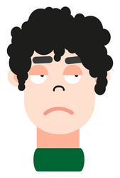 suspicious boy on a white background vector