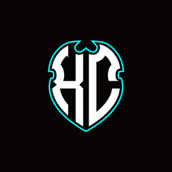 x c initial logo design with a shield shape vector image