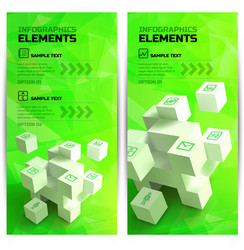 Infographic geometric vertical banners vector