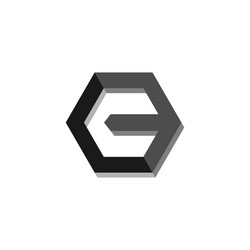 Initial letter c with hexagon shape Royalty Free Vector