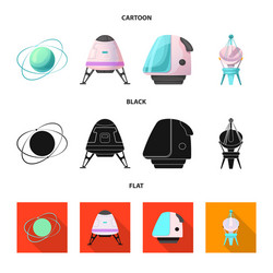 Isolated object of mars and space sign collection vector