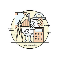 Modern color thin line concept of mathematics vector