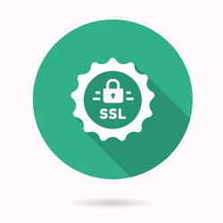 ssl icon with long shadow for graphic and web vector image