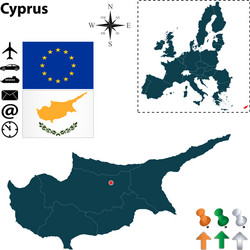 cyprus and european union map vector