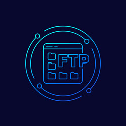 ftp icon with file folders linear design vector image