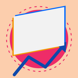 graph shows increasing amount in a presentation vector image