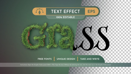 Grass Text Effect Font Style vector image