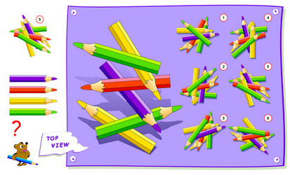 logic puzzle game for kids need to find correct vector image
