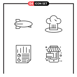 set 4 line style icons for web and mobile vector image