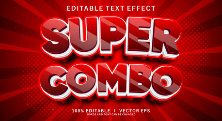 super combo 3d text effect with modern style vector image