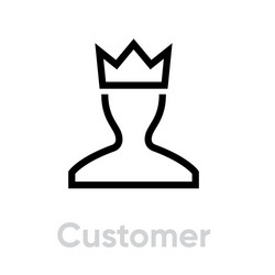 user customer icon profile avatar with crown vector