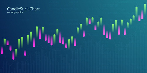 candlestick chart for market presentation report vector