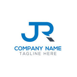 Creative letter jr logo design template initial Vector Image