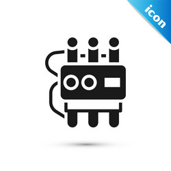 Grey detonate dynamite bomb stick and timer clock vector