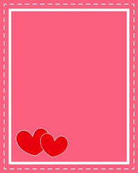 Valentine card frame with red hearts design templa vector