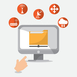 file computer and document design vector image