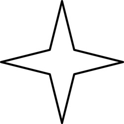 four pointed star thin line icon vector