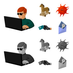 Hacker hacking system internet hackers vector