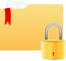 security concept with file folder and padlock vector image
