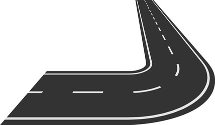 winding road creating a sharp curve vector image