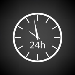 24 hours clock icon vector