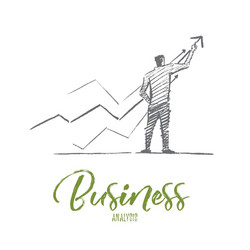 hand drawn business man with concept lettering vector