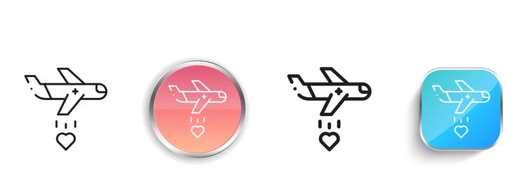 humanitarian icon thin linear regular and button vector image