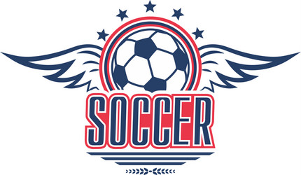 Soccer Ball Emblem with Stars Vector Image