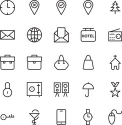 Web and user interface outline icons 1 vector