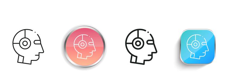 humanoid icon thin linear regular and button vector image