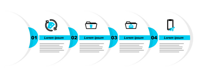 set line flight mode in the mobile folder upload vector image