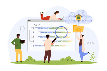 unit testing cloud programming code development vector image