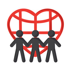 charity heart and people vector