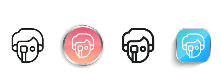 eye test icon thin linear regular and button vector image