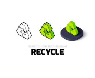 Recycle icon in different style vector