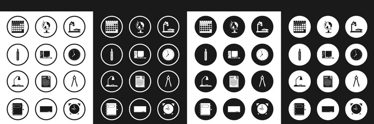 set microscope computer monitor with keyboard vector image