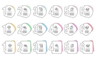 Engineering journey path and manual doc icons set vector