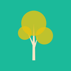 flat with shadow icon and mobile application tree vector image